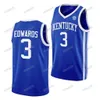 NCAA Kentucky Wildcats College Basketball Jersey Sahvir Wheeler Kareem Watkins Lance Ware Cason Wallace Oscar Tshiebwe Jacob Toppin Adou Thiero Antonio Reeves