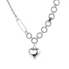 Chaînes 144LZFSILVER S925 Sterling Silver FashionTrend Rétro Design De Luxe Hip-Hop 3D Coeur Collier Pull Femmes Mariage Charme Bijoux