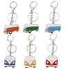 Keychains BY DHL 100pcs/lot Metal Vintage Car Bus Shaped Keyrings For Gifts