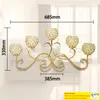 Kaarsenhouders 5 koppen metalen houder Goldsilver vergulde kandelaar kristal tafel kandelabras huis el bruiloft centerpieces decoratie