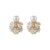 Dangle Chandelier 2021 New Arrival Classic Simulated-pearl Round Shell Pearl Light Luxury Flower Dangle Earrings For Women Fashion Elegant Earring G230313