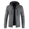 Men's Sweaters Men 2023 Autumn Casual Thick Warm Hooded Sweater Cardigan Jumper Winter Fashion Loose Fit Fleece Knit JacketMen's