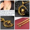 Colares pendentes chainspro aço inoxidável/ouro/preto jóias de caveira fria com runas nórdicas viking runas para homens mulheres cp778