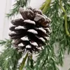 Decorative Flowers Artificial Pine Needle Rattan Christmas Indoor Green Plant White Cone Wall Window Decoration