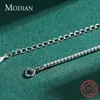 Strands Strings Modian Classic Luksus Full Clear CZ Naszyjnik Solidny 925 Srebrny Srebrny Błyszczące Naszyjniki Choker dla kobiet Oświadczenie Jewelry 230311