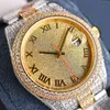 Diamond Watch Mens Watch Ice Automatisk mekanisk klocka damer armbandsur Montre de luxe rostfritt stål för män mode armbandsur arabiska siffror ringer 41mm