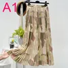 Skirts Summer Skirts Womens Vintage Floral Print Chiffon Pleated Skirt Elastic High Waist Casual Midi Skirt Women Clothes Jupe 230313