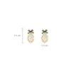 Kolczyki Dangle Korean Owalny Opal Drop for Women Fashion Bowknot Wedding Ear Biżuteria