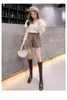 Kvinnors shorts vinter hösten 2023 kvinna hög midja knappar ull svart khaki bred ben koreansk stil 3xl smal ull