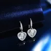 S925 Sterling Silverstones مجموعة Moissanite مع الماس ، أقراط على شكل قلب الثريا ، أقراط ، أقراط ، أقراط مطلية بالذهب