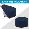 Chair Covers Spandex Round Cover Elastic Footrest Ottoman Stool Slipcover Footstool Protector For Furniture Living Room