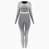 Set attivi Tuta sportiva da donna senza cuciture sfumata a due pezzi Fitness Set da yoga femminile Ombre Push Up Allenamento Abbigliamento da palestra Abbigliamento da corsa Abbigliamento sportivo