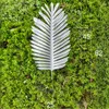 Decorative Flowers LuanQI 5Pcs Artificial Silver Tortoise Leaf Tropical Palm Leaves Silk Plant For Wedding Birthday Party Home Decor