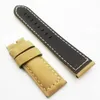 24 mm Khaki Nubuck Calf Leather Watch Band Strap Fit for Luminor Radiomir Pam Wirst Watch