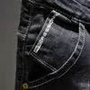 Mäns jeans Top Fashion Mens Jeans Brand Robin Hip Hop Spring Autumn Ripped For Men Solid Cotton Full Längd Mid Black Color Sale 230313