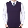 Men's Vests High Quality Autum Winter Fashion Brand Knit Sleeveless Vest Pullover Mens Casual Sweaters Designer Woolen Mans Clothes 230313