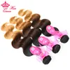 Wefts Ombre Color Hair Extensions Brazilian Body Wave 3 Tone #1B/4/27 100% Human Hair Weave Bundles Deal Queen Hair Products