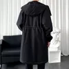 Herrgravrockar 2023 Autumn Men Korean Style Fashion Solid Color Casual Long Coat Man Streetwear Loose Windbreaker Overcoat M-3XL