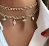 choker الكامل Zirconia marquise سحب سلسلة ارتباط القلادة للنساء الهندسة العصرية jl1861