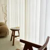 Vorhang, minimalistische Vorhänge für Wohnzimmer, Schlafzimmer, Heimdekoration, leichter Luxus, Bohemian-Stil, Wabi-Sabi, cremefarbenes Leinen, durchscheinende Fenstergitter