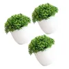 装飾的な花の花輪3 pcs /セット人工植物植物植物の小さな木と家の装飾用の鉢植えの装飾品エルガーデンの装飾