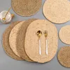 Tapis de table de style japonais cosses de maïs aquatiques naturelles napperons tissés à la main maniques rondes sous-verres alimentaires occidentaux fournitures ménagères