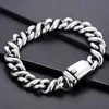 Hoogwaardige roestvrijstalen fietsfietser link ketting armbanden voor mannen 14 mm vintage hiphop blanco kleur punk Curb Cubaanse armbanden armbanden sieraden geschenken