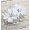 Headpieces Crystal Pearls Beading Headpiece Stunning Bridal Hats Hair Accessories With Comb Drop Delivery Party Events Dhdjn