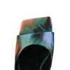 Sapatos verdes de tie-dye para mulheres para mulheres moda 3D Sandals de salto alto estilo britânico PLUS TAMINH