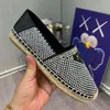 Luxus Dreieck Casual Schuhe Frauen Stroh Wohnungen logo Espadrilles Sommer Frau Flache Strand Halbe Hausschuhe Fischer Schuhe Mode Faulenzer