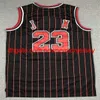 Retro Basketball 23 Michael Jersey Uomo Vintage All Stitched Rosso Blu Bianco Nero Stripe Team Color Traspirante Puro Cotone