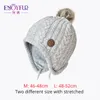 Casquettes Chapeaux ENJOYFUR enfants hiver tricot chapeaux pour fille garçon fourrure naturelle pompon enfants Bonnets chaud épais mignon bébé extérieur oreillette Bonnets 230313