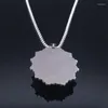 Pendant Necklaces Stainless Steel Green Natural Stone Necklace Men/Women Oval Chain Jewery Joyeria Acero Inoxidable N2220S04