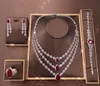 Hochzeit Schmuck Sets Janekelly 4 stücke Braut Zirkonia Voll Für Frauen Party Luxus Dubai Nigeria CZ Kristall Halskette Sets 230313