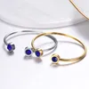 Bangle U7 Birthstone Bracciale aperto in acciaio inossidabile Jan - Dec Regalo di compleanno Gioielli per donne Ragazze Fit Wrist From