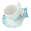 Cups Saucers 1 Set Cup Afternoon Tea Holder Ceramic Coffee Nordic Style Mugg för El Home