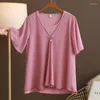 Kvinnor BLOUSES 2023 Fashion Brand Women's Bell Sleeve Tops Summer Short Chiffon Shirts Solid Color Crew Neck Casual Plus Size 6xl