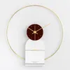 Relojes de pared, reloj nórdico de lujo, diseño moderno, Metal, creativo, de madera, decoración del hogar, reloj 3d silencioso dorado, decoración para sala de estar