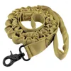 Dog Collars Bungee Leash 2 Handle Explosion-proof Buffering Army Tactical Pet Elastic Leads Rope For German Shepherd Big Dogs