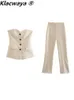 Dames tweedelige broek Klacwaya Set Woman 2 S Pant Suits vrouwelijke kleding vrouwen top en stelt een broek 230313 uit