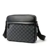 Factory wholesale men shoulder bags 2 colors simple and versatile black woven backpack street trend classic printed plaid messenger bag fashion casual handbag