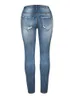Jeans de jeans femininos Slim Fit Ripped Ripped elástico calças de carga magras de mulher 230313