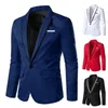 Men's Suits Casual Suit Jacket Color Block Single Button Autumn Winter Non-iron Pockets Blazer