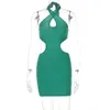 Casual Dresses SUJYing Summer Fashion Sexy Sheath Backless Lace Up Slim Deep V-bag Hip Dress