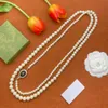 Moda di lusso Collana da tennis con perle Gioielli firmati Matrimonio Doppia G Lettere Pendenti Collane Gioielli da donna Senza scatola