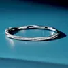 Bangle OEVAS 100% 925 Sterling Silver Sparkling High Carbon Diamond Bracelets For Women Wedding Engagement Party Fine Jewelry Gifts 230311