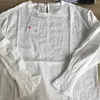 Blouses voor dames shirts borduurwerk kanten shirt femme casual witte tops dames blouses plus size lente vrouwen lange mouwen linnen katten katoen meisjes blouse 6874 50 230313