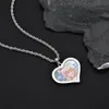 Anpassad hjärtaform Charm Memorial Photo Pendant Halsband Rostfritt stål smycken