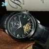 2023 Hoogwaardige luxe herenhorloges Fourneedle Working Series Large Flywheel Automatic Mechanical Watch Fashion Top Luxury Brand Polshipes Lederen Belt