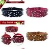 Colliers pour chiens Laisses Grand collier pour animaux de compagnie 2 pouces de large en cuir croco à pointes pour chiens Pitbls Taille M L Xl Xxl Gros produits Drop Delivery Ho Dhmdn